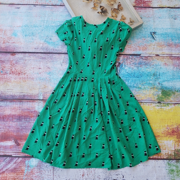 Modcloth Exploratory Style Cat Print A-Line Dress - Picture 9 of 12